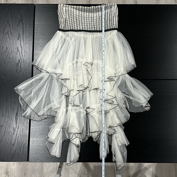 Free People Very Rare Strapless Cascading Ruffle Mesh Dress in White - Picture 13 of 15